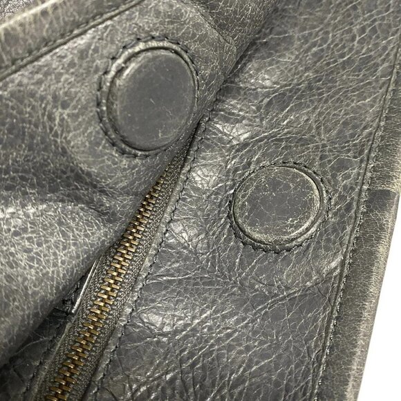 Auth BALENCIAGA The Sunday Small Tote 228750 Dark Gray Leather Tote Bag - Picture 11 of 16